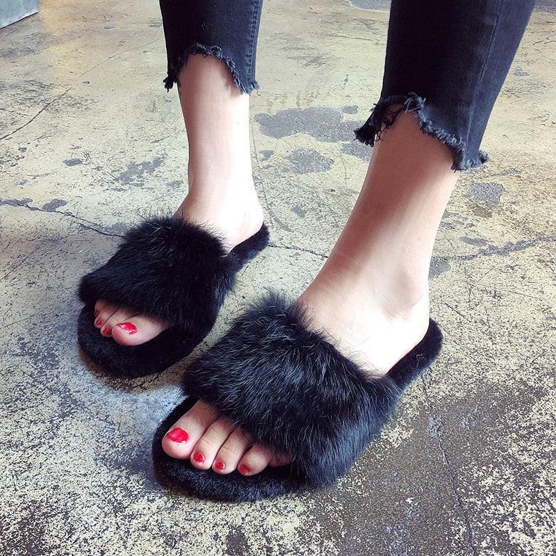 Women's Faux Fur Memory Foam Slippers