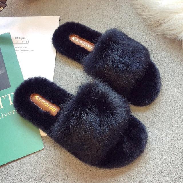 Women's Faux Fur Memory Foam Slippers