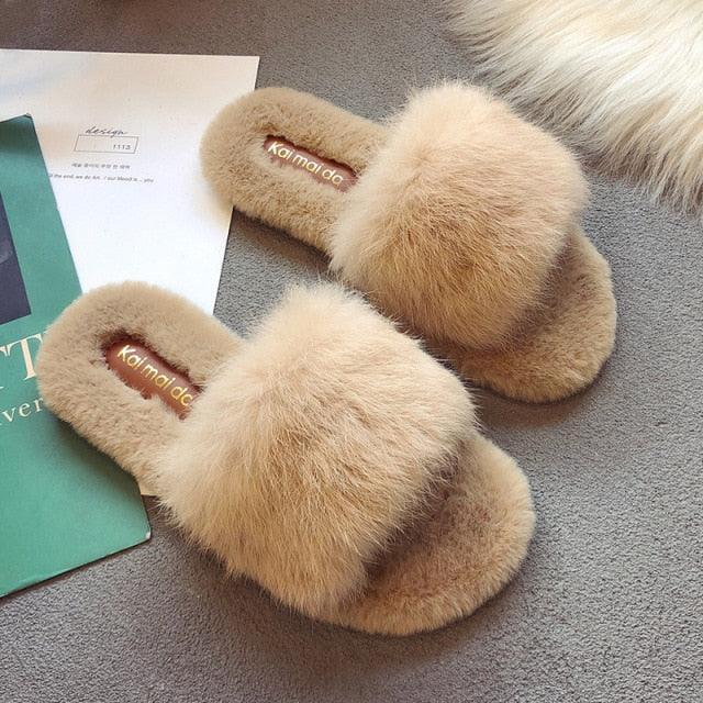 Women's Faux Fur Memory Foam Slippers