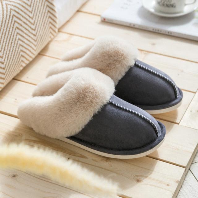 Women's Faux Suede Plush Slippers