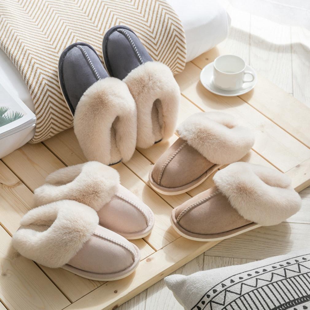 Women's Faux Suede Plush Slippers
