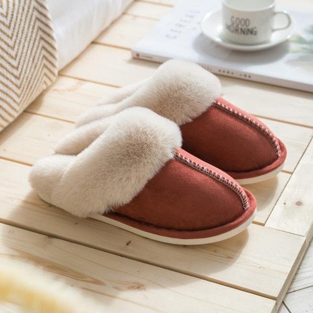 Women's Faux Suede Plush Slippers