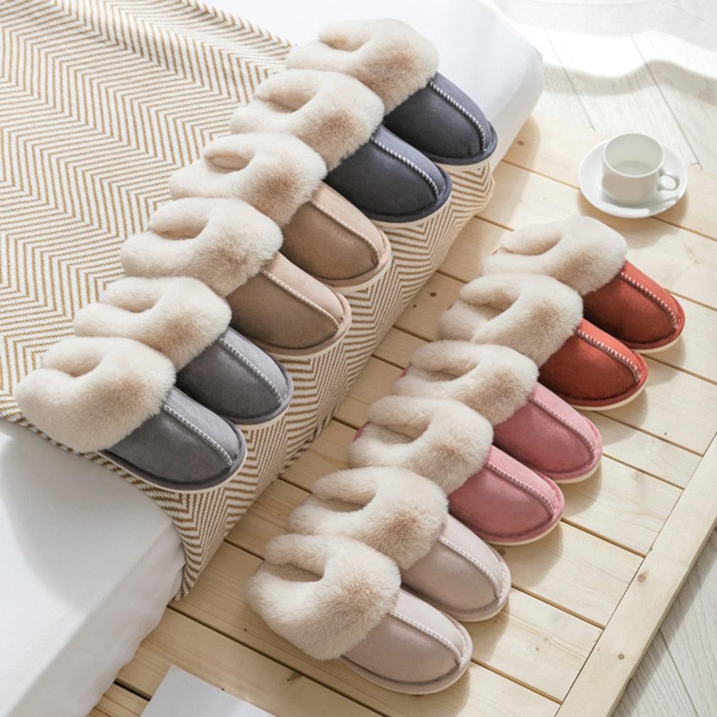 Women's Faux Suede Plush Slippers