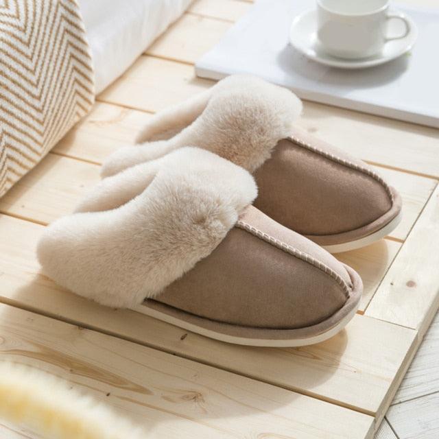 Women's Faux Suede Plush Slippers