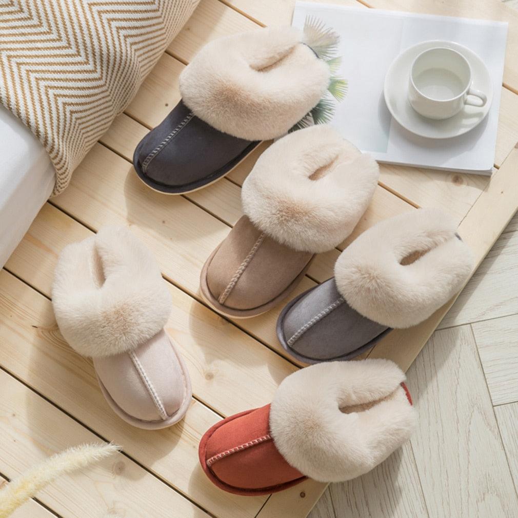 Women's Faux Suede Plush Slippers