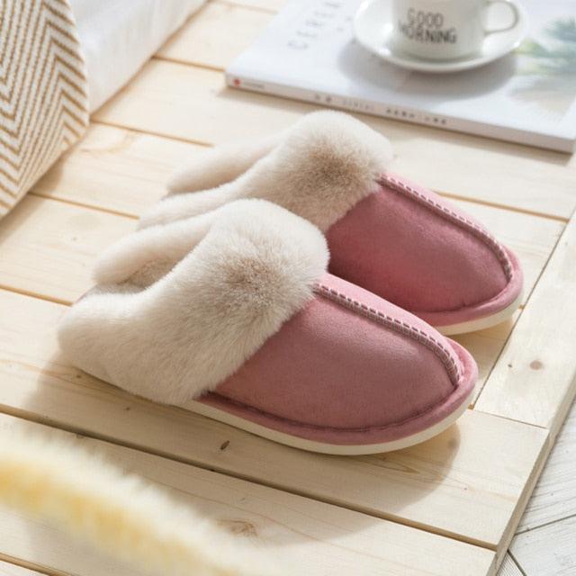 Women's Faux Suede Plush Slippers