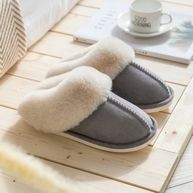 Women's Faux Suede Plush Slippers