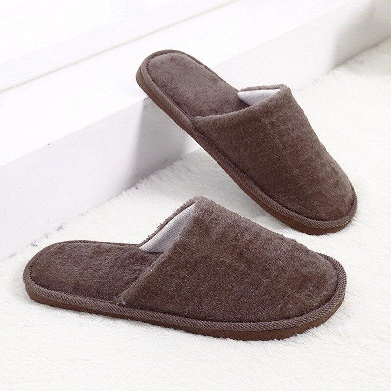 Unisex Plush Memory Foam House Slippers