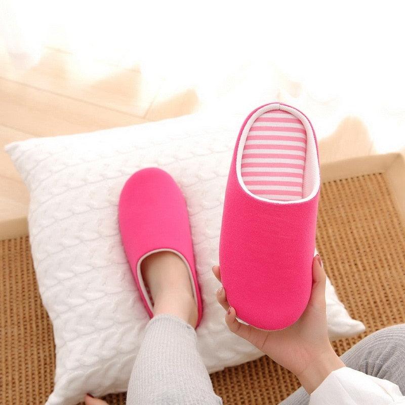 Unisex Plush Memory Foam House Slippers