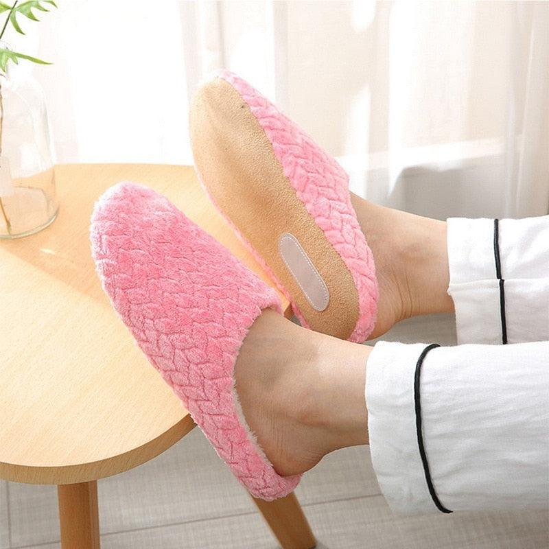 Unisex Plush Memory Foam House Slippers