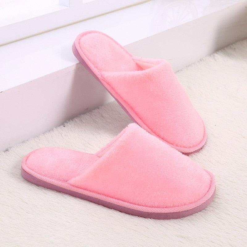 Unisex Plush Memory Foam House Slippers