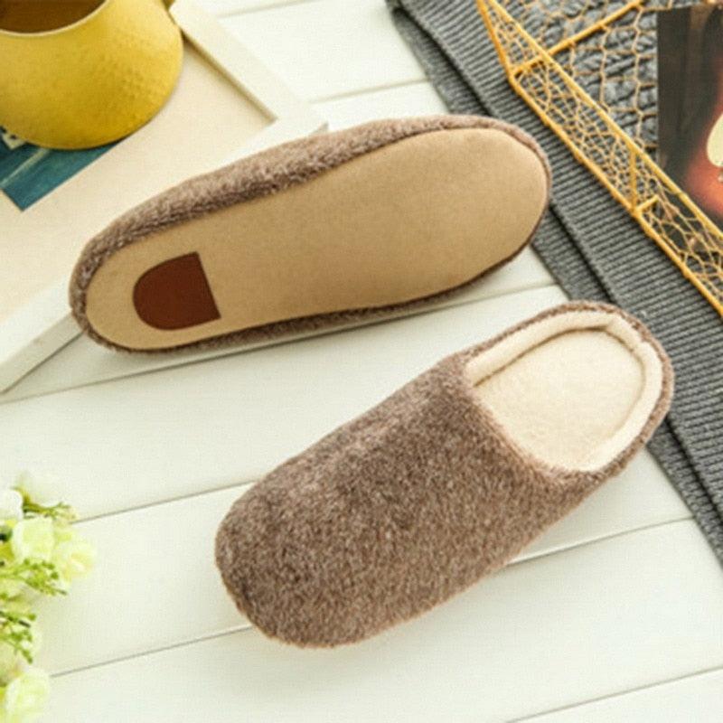 Unisex Plush Memory Foam House Slippers