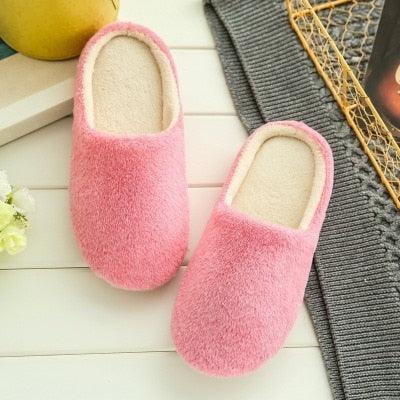 Unisex Plush Memory Foam House Slippers