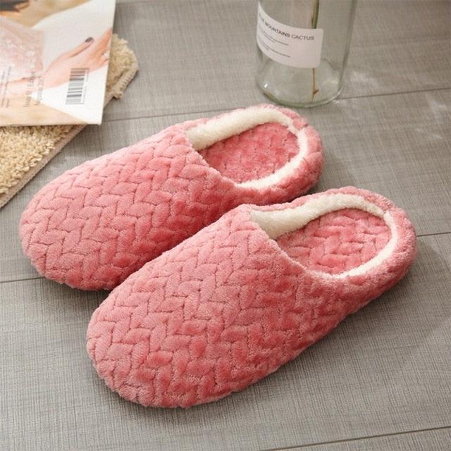 Unisex Plush Memory Foam House Slippers