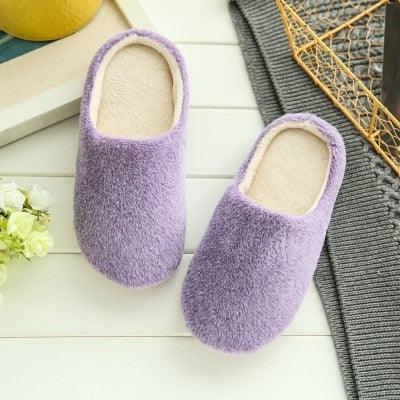 Unisex Plush Memory Foam House Slippers