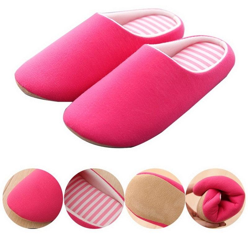 Unisex Plush Memory Foam House Slippers
