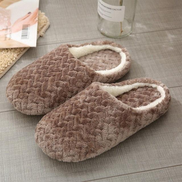Unisex Plush Memory Foam House Slippers