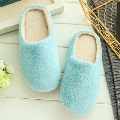 Unisex Plush Memory Foam House Slippers