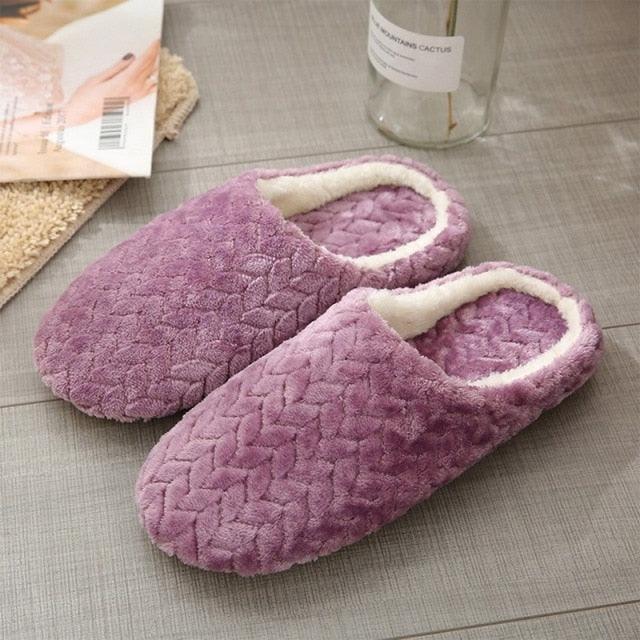 Unisex Plush Memory Foam House Slippers