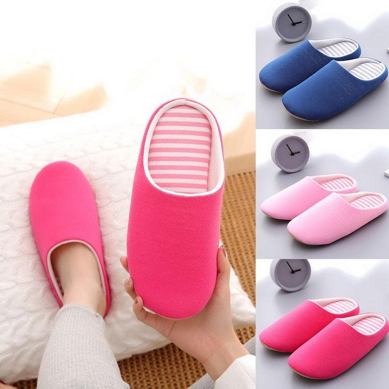 Unisex Plush Memory Foam House Slippers