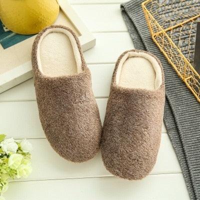 Unisex Plush Memory Foam House Slippers