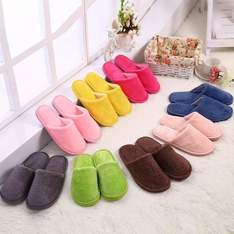 Unisex Plush Memory Foam House Slippers