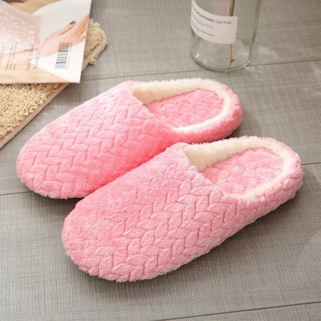 Unisex Plush Memory Foam House Slippers