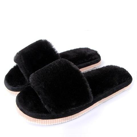 Women's Fuzzy Faux Fur House Slippers