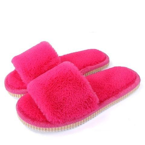 Women's Fuzzy Faux Fur House Slippers